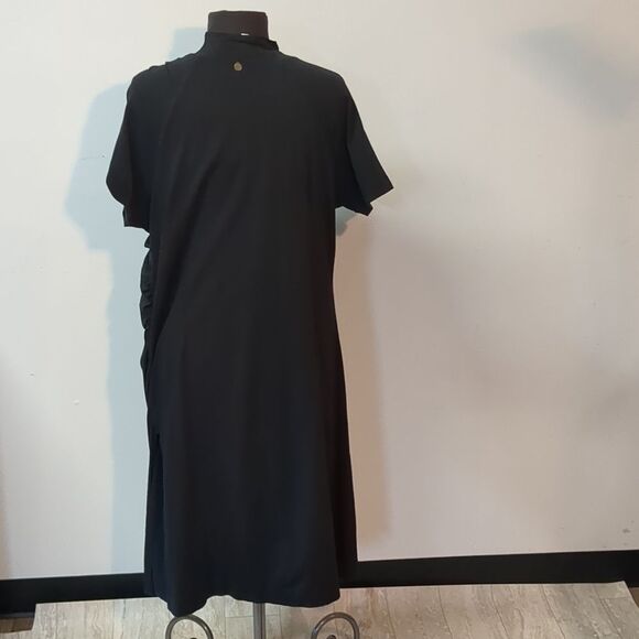 Soft Surroundings Wear Anywhere Surplice Bodice Faux Wrap Black Dress Size 1X - Picture 7 of 8